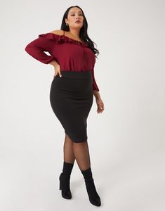 Plus Size Strapless Bodycon Dress - Plus Size Club Dresses – 2020AVE Dresses With Tights, Destroyed Denim Jacket, Ooh Ahh, Strapless Bodycon Dress, Plus Size Bodycon, Destroyed Denim, Bodycon Skirt, Girl Needs, Plus Size Skirts