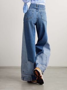 Two Tone Outfit Fashion, Styled Jeans, Ropa Upcycling, Net Sustain, High Rise Wide Leg Jeans, Denim Projects, Jeans Diy, Upcycled Denim, Festival Looks