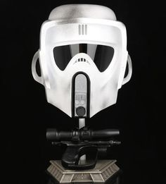 Given that they often rode through Endor on their 74-Z Speeder Bikes, they are colloquially referred to as “Biker Scouts” by fans. Scout Troopers are outfitted with light armor and a blaster. As with many of the imperial helmets in the original Star Wars trilogy, the Scout Trooper helmet was created through the process of vacuum forming ABS plastic. The master patterns for these helmets were made from wood, the standard practice before the digital age of graphics. The EFX master patterns for ... Scout Trooper Helmet, Light Armor, Scout Trooper, Star Wars Helmet, Speeder Bike, Star Wars Jewelry, Star Wars Fashion, Collection Ideas, Star Wars Trilogy