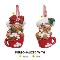 Gingerbread People in a Mug Ornaments Gingerbread Boy And Girl, Gingerbread Person, Mug Ornament, Old World Christmas Ornaments, Felt Crafts Christmas, Gingerbread Ornaments, Gingerbread Girl, In A Mug, Person Sitting