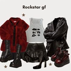 Rockstar Gf Aesthetic, 1990 Style, Rock Star Outfit, Types Of Clothes, Looks Pinterest, Rock Outfits