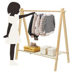 PRICES MAY VARY. Made of quality pine wood with a canvas shelf, solid durable and strong. It has been finely polished to make surface smooth. Morimoe Kids clothes rack, size is: 33.1"D x 16.5"W x 35.4"H, suitable for children, can be easily reached get clothes without help. Triangular stable structure makes it stands solid, prevent tipping over. The open rack design allows you to quickly find the clothes you want. Multiple storage, you can hang the clothes in the middle of the garment rack, hang Dress Up Clothes Storage, Canvas Shelf, Dress Up Rack, Wood Dress, Dress Up Area, Dress Up Storage, Kids Clothing Rack, Rolling Clothes Rack, Dress Up Clothes