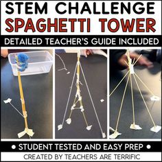 Who knew a project using spaghetti could be so engaging and have easy prep for you? Students love this tower-building event with the unlikeliest of materials- spaghetti and one marshmallow. You will enjoy the ready-made lab sheets and the 4 different versions of this resource. ➡️ Click here to save 2... Stem Project Ideas, Spaghetti Tower, Steam Night, Stem Night, Science Week, Stem Lab, Stem Resources, Problem Solving Activities, Building Things