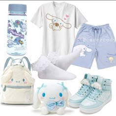 Boys Aesthetic Outfits, Sanrio Outfits, Aesthetic Outfit Summer, Sanrio Clothes, Hello Kitty Shoes