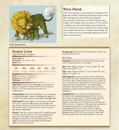 an image of a website page with a lion and sunflower on it