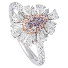 Fancy Pink Purple Diamond White Gold 18K Ring. GIA certificate: GIA, 0.31 carats fancy pink-purple, I1, natural. Ring Size: 52.5 / 6.25 US. Total weight: 4.05 grams. Modern Diamond Rings, Gia Certificate, Diamond Rings Design, Purple Diamond, Crystals Jewelry, Pink Diamond, Jewelry Rings Engagement, Ring Ring, Diamond White