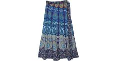 Peacock Mandala Maxi Cotton Wrap Skirt in Clothing - This one-of-a-kind deep blue skirt is the much-needed accessory for the season! With its unique peacock feather pattern featuring a mandala in the middle, it truly makes a style statement. Features: Wrap-Around-Skirt, Misses, Maxi Skirt, Vacation, Beach, Floral, Printed, Indian. Blue Bohemian Wrap Skirt For Festival, Blue Bohemian Flowy Wrap Skirt, Blue Long Wrap Skirt For Festival, Fitted Blue Maxi Skirt For Festival, Blue Wrap Skirt For Summer Festivals, Hippie Long Blue Skirt, Blue Maxi Skirt For Festivals, Hippie Style Blue Long Skirt, Blue Long Hippie Skirt