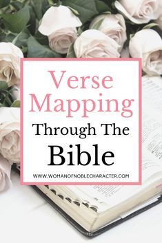 a book with roses on it and the words verse maping through the bible above it