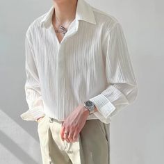 Champange Button Down Mens Shirt, Cheap Beige Men's Shirt, Luxury Tan Men's Tops, Cheap Men's Dress Shirt, Men's Luxury Semi-formal Tops, Luxury Semi-formal Men's Shirt, Luxury Sleek Men's Tops, Luxury Trendy Men's Tops, Mens Bishope Sleeve Shirt