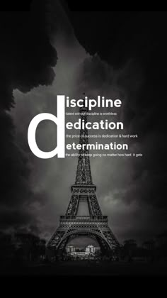 the eiffel tower in black and white with text describing it as an institution