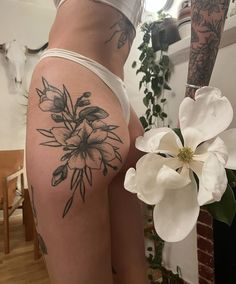 Floral Lower Back Tattoo, Big Flower Tattoos, Symmetrical Stomach Tattoo, Black People Tattoos, Line Tattoo Ideas, 13 Tattoos, Quality Quotes, Healing Tattoo