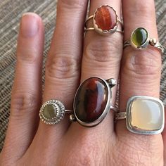 Vintage 90s Jewelry, Colourful Rings Aesthetic, Colourful Silver Jewelry, Vintage 70s Jewelry, Aesthetic Etsy Finds, Fall Jewelry Aesthetic, Funky Jewelry Silver, Funky Silver Jewelry, Fall Accessories 2024