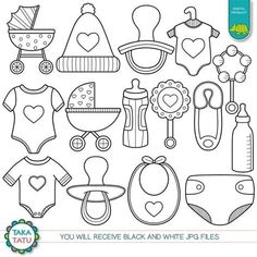 the baby items coloring page is ready to be used for your child's project