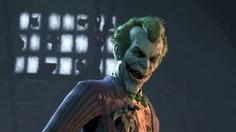 the joker in batman ark is looking at something