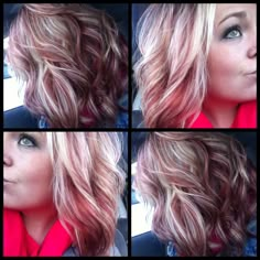 New hair. Ashy blonde with coppery violet red. I am in complete love. Hair Color Red And Blonde, Red And Blonde, Hair Color Red, Ashy Blonde, Blonde Short, Hair Ombre, Blonde Hair With Highlights, Brown Blonde Hair, Hair Color And Cut