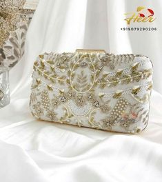 For any assistance or query whatsapp us at +9-9079290206 or mail us at heertheweddingstore@gmail.com Luxury Handmade Clutch For Receptions, Indian Purse, Party Clutch, Indian Groom, Designer Clutch, Wedding Essentials, Beautiful Bags, Clutch Handbag, Clutch Purse