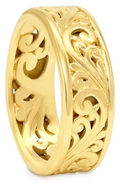 DEVATA 18K Yellow Gold Plated Sterling Silver Bali Ring | Nordstromrack Keep Jewelry, Gold Plated Sterling Silver, Gold Plating, Bali, Gold Plate, Ring Size, Plating, Nordstrom, Yellow Gold