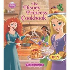 the disney princess cookbook is on display