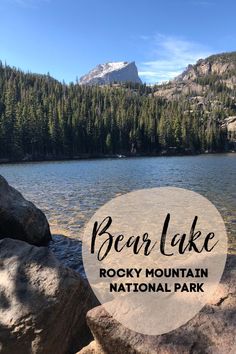 bear lake rocky mountain national park with text overlay