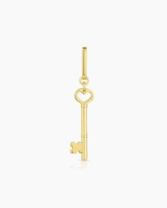 Heart Key Statement Charm Everyday Yellow Gold Jewelry With Dangling Charms, Fine Jewelry With Dangling Charms In 14k Gold, Fine Jewelry With 14k Gold Dangling Charms, 14k Gold Charms Jewelry As A Gift For Her, 14k Gold Charms Jewelry Gift For Her, 14k Gold Charms Jewelry For Her, 14k Gold Pendant Jewelry With Dangling Charms, Yellow Gold Jewelry With Dangling Charms For Anniversary, Anniversary Yellow Gold Jewelry With Dangling Charms