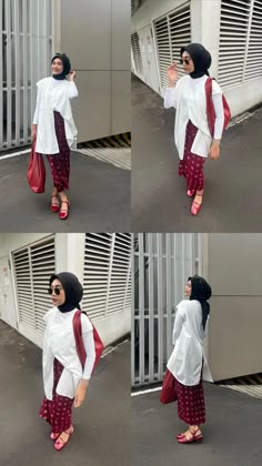 Maroon Outfit Ideas, Outfit Kondangan Hijab, Maroon Hijab, Kondangan Casual, Mix And Match Outfits Hijab, Ootd Kondangan Hijab, Kondangan Outfit, Rok Outfit, Ootd Kondangan