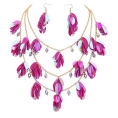 PRICES MAY VARY. Size: necklace length 16''/19.7''/ 22.4'', extension chain 3'', earrings total length 2.4'', the necklace earring set is 1.36oz Material : chain, sequins Packing: 1 necklace, 1 pair of earrings Perfect Gift: Give this novelty gift to your loved one. Suitable for occasions such as Birthdays, Anniversaries, Christmas, Mother's Day, Valentine's Day or Graduation. Well Packaged: Comes with a complimentary gift box. Ready for anyone who you love. Necklace Set With Earrings, 3 Earrings, Who You Love, Leaf Shapes, Necklace Earring Set, Novelty Gifts, Necklace Length, Set For Women, Necklace For Women