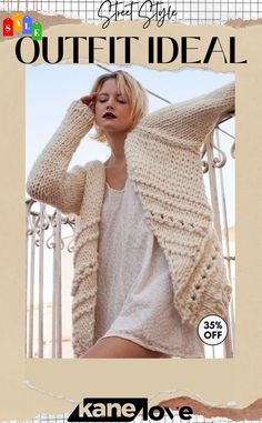 Chunky Wide Long Sleeve Knit Cardigan Knitted Relaxed Fit Winter Sweater, Relaxed Fit Knitted Sweater For Winter, Fitted Chunky Knit Spring Cardigan, Fitted Chunky Knit Cardigan For Spring, Cream Knit Knitting Pattern For Fall, Fall V-neck Knitted Sweater, Cream Long Sleeve Knitting Pattern For Fall, Fall Knitting Pattern In Cream Color, Fitted Chunky Knit Cardigan