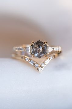 a close up view of a diamond ring