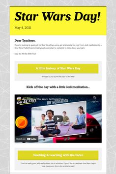 School newsletter template for classroom newsletter template idea for May the fourth be with you Start Wars Day Online Newsletter, Star Wars Day