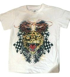 NEW ED HARDY KIDS UNISEX SHORT SLEEVE T- SHIRT   Style: F5BG241TTOM Color: White Size: L Fabric: 100% COTTON Hardy Shirts, Unisex Tshirt, Ed Hardy, Unisex Shorts, Kids Shirts, Unisex T Shirt, Shirt Style, Shirts Tops, Color White