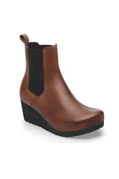 These Birkenstock Papillo Ebba Slip On Leather Booties for Women in Black/Cognac gives you a slip-on design and elastic on the ankle that makes getting in a breeze. Smooth leather elevates the experience you get on the inside—feel the footbed and find yourself going block for block in any city, any place. Features: Birkenstock Style: 1028385 Color: Black/Cognac Women’s Booties Slip-on style Heeled Round toe Supportive contoured footbed Smooth, natural leather upper Microfiber footbed lining Pull-on heel tab and stretch side gusset for easy-on Lightweight PU Sole Narrow fit Made in Portugal Heel Height: 2.5” Wondering about the size conversion between women’s, men’s and youth Birkenstocks? Check out our Birkenstock Size Conversion Chart Want some more information about the must have casual Birkenstock Papillo, Birkenstock Style, Booties For Women, Women In Black, Casual Shoe, Conversion Chart, Find Yourself, Leather Booties, Natural Leather