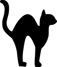 a black cat silhouette on a white background