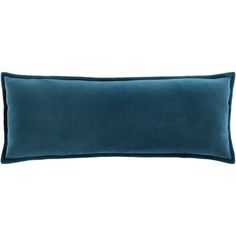 the blue velvet pillow is shown on a white background