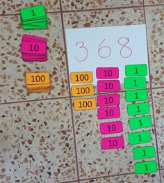 the numbers are placed on top of each other in order to learn how to read them