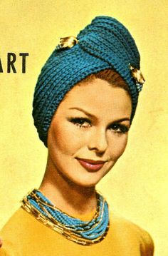 Ladies' 1960s Retro Knitted Turban  KNITTING PATTERN by Zafirah, $2,25 Knitted Turban, Free Knit Patterns, Knit Turban, Retro Hats, Turban Headwrap, Vintage Knitting Patterns, Turban Hat, Motif Vintage, Pdf Knitting Pattern