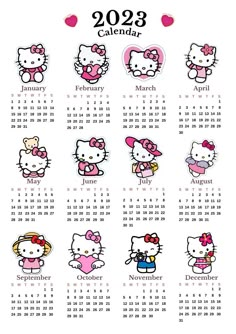 a calendar with hello kitty on it for the year 2009 and 2012, including dates