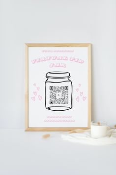 a framed poster with a jar on it