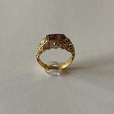 Size 5.5 - 18k Yellow Gold Vintage John Hardy Ring With 925 Sterling Accents And Emerald Cut Pink Tourmaline Stone. 3mm Band. Signed By Designer John Hardy (See Photos). Nontraditional Engagement Rings Gold, Diamond Intaglio Rings, Fine Jewelry, Diamond Intaglio Fine Jewelry Rings, Gold Diamond Jewelry With Intaglio, Classic Pink Gold Rings For Formal Occasions, Luxury 14k Pink Gold Ring, Elegant Pink Gold Rings With Bezel Setting, Elegant Pink Gold Ring With Bezel Setting, Luxury Yellow Gold Filigree Ring With Gemstone