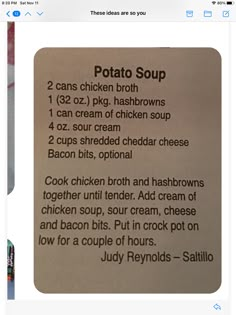 Crockpot Potato Soup, Crockpot Potato, Soup Recipe Easy, Potato Bacon, Potato Soup Crock Pot, Bacon Soup, Spice Drawer, Soup Recipes Slow Cooker