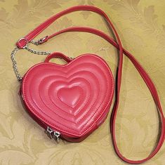 Adorable Heart Shaped Bag New Without Tags. Just Isnt Quite Big Enough For Me. Heart-shaped Shoulder Bag With Heart Print, Valentine's Day Gift Shoulder Bag With Zipper Closure, Heart Shaped Shoulder Bag For Valentine's Day, Valentine's Day Gift Shoulder Bag With Zipper, Heart-shaped Shoulder Bag With Zipper Closure, Heart-shaped Shopping Bags, Valentine's Day Heart-shaped Shoulder Bag, Cute Crossbody Bag For Valentine's Day, Cute Valentine's Day Crossbody Shoulder Bag