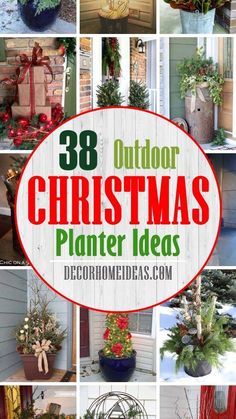 outdoor christmas planter ideas that are easy to make and can be used as decorations