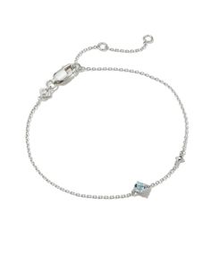 Meet this delicate and dainty layer that’s sure to delight. The Maisie Sterling Silver Delicate Chain Bracelet in Aquamarine is our most minimal birthstone style, perfect for personalizing your look with elevated materials. Speaking of personalization, this bracelet features an adjustable closure for a custom fit. The stone of eternal youth, Aquamarine represents March birthdays, inspiring truth, harmony, and light-heartedness. Metal Sterling Silver Why Sterling Silver? Our Sterling Silver colle March Birthdays, Eternal Youth, Birthday Discount, Sold Out Sign, Silver Collection, Demi Fine Jewelry, Delicate Chain, Red Garnet, Kendra Scott