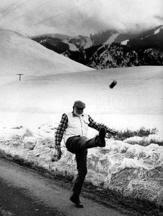 ernest hemingway high-kicking a beer can.  via - extremely silly photos of extremely serious writers. Earnest Hemingway, Silly Photos, I Love Cinema, Annie Leibovitz, Sun Valley, Lewis Carroll, Charlie Chaplin, Life Magazine