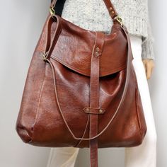 Oversized Backpack, Carryall Bag, Convertible Backpack Shoulder Bag, Brown Large Bag, Large Leather Shoulder Bag, Large Backpack Bag - Etsy Brown Shoulder Bag Backpack For On-the-go, Brown Leather Satchel Backpack, Brown Soft Leather Daily Backpack, Everyday Soft Brown Leather Backpack, Daily Brown Soft Leather Backpack, Soft Leather Backpack Shoulder Bag For Everyday, Brown Hobo Bag With Large Capacity Backpack Style, Brown Hobo Bag With Large Capacity, Brown Satchel Backpack For Everyday Use