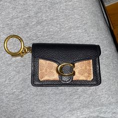 A Little Wallet To Hold Money Or Credit Cards That Can Be Attached To A Keychain Or Held In A Purse! Gold Rectangular Coach Coin Purse, Rectangular Coach Coin Purse For Gift, Coach Rectangular Card Holder For Everyday, Elegant Gold Coach Coin Purse, Coach Rectangular Card Holder With Coin Pocket, Coach Wallet With Coin Pocket For Gift, Coach Wallet With Coin Pocket As Gift, Coach Rectangular Wallet On Chain For Everyday Use, Coach Gold Wallet For Everyday Use