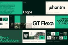 some type of brochure with green and black colors