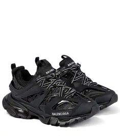 Could look for chunky black sneakers Balenciaga Track Black, Tenis Balenciaga, Balenciaga Track Sneaker, Balenciaga Track Sneakers, Balenciaga Shoes Sneakers, Track Sneakers, Pretty Sneakers, Rubber Sneakers, Black Balenciaga