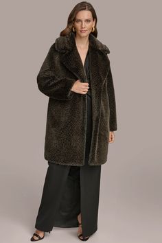 LUXE FUR COAT | Donna Karan Luxury Long Mink Coat, Luxury Mink Long Coat, Chic Fall Wool Coat With Faux Fur Lining, Elegant Mink Outerwear For Fall, Long Fur Coat For Workwear, Chic Outerwear With Faux Fur Lining And Lapel Collar, Chic Lapel Collar Fur Coat For Fall, Mink Long Coat For Work, Chic Outerwear With Faux Fur Trim And Lapel Collar