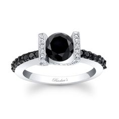 a black and white diamond engagement ring