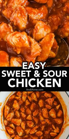 easy sweet and sour chicken recipe is the perfect way to use up leftover meat